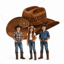 Unittype Cowboy Hat Backdrop 71 x 47, Wild West Cowboy Large Hat Banner Western Party Decoration Rustic Classroom Hanging Decor for Vbs Cowgirl Photo Prop Farm Wild Occident Desert Decor
