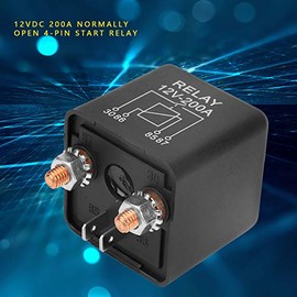 WM686 Car Start Relay, 12V 200A 4-Pin High Performance Relay, Copper Connectors, 4.3 x 4.5 x 8 cm, for Small Cranes and Wheat Combine Harvesters