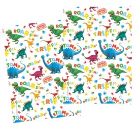 Danilo Promotions LTD Dinosaur Roar Wrapping Paper 2 sheet 2 tag Gift Wrap Dinosaurs Kids Birthday Wrap