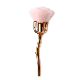 1 Pack Manicure Dust Brush, Stylish Pink Rose Design, Ideal for Nail Trimming, Cleaning Brush, and Loose Powder Blush Application