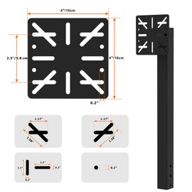Keypad Mounting Post, Adjustable Heavy-Duty Keypad Pedestal Mount Bracket Universal 33-45 inches Stand Keypad Mounting Pedestal for Outdoor Automatic Gate Opener Systems, Metal Black