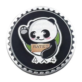 UHANBUT Panda Badge Rated Car Emblem, 4 x 4 Metal Automotive Badge, 3D Round Car Stickers Decals, Vehicles Exterior Decoration Accessories Compatible with Trucks, SUVs, RVs (Panda)