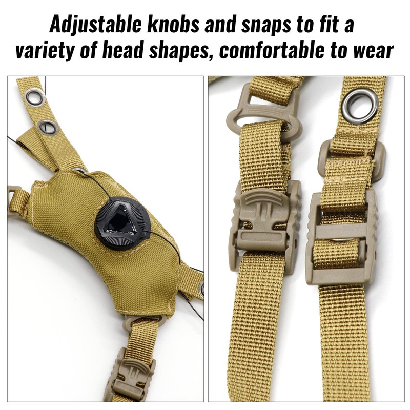 Yzpacc Tactical Helmet Chin Strap Adjustable Dial 4 Points Suspension
