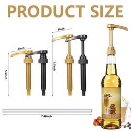 Syrup Pumps Compatible with 25.4 Oz/750 ml Bottles Coffee Syrup Pump Dispenser for Home & Coffee Bar Drinking Mixes 8 Pack