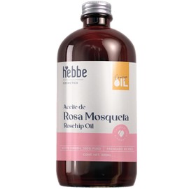 HEBBE - Aceite de Rosa Mosqueta 500 ml | Anti-Cicatriz y Anti-Estrías | Reductor de Manchas en la Piel | Estimulador de Circulación Sanguínea | Regenerador y Reafirmante de Piel | Contenido de 500 ml