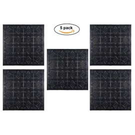 Holydecot Tin Wall Tiles 24x24 Nail-Up, Stair Risers, Metal Ceiling Tiles, 5 Pack (Black)