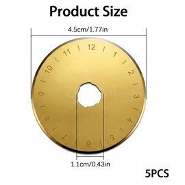 5PCS Rotary Cutter Blades 45mm Replacement Fabric Cutter Wheel