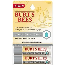 Burt's Bees Bálsamo labial hidratante ultra acondicionador, hidratante labial rico en aceites y mantequillas, 2 tubos, 0.15 onzas.