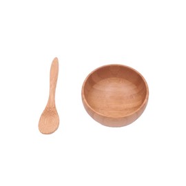Eco Bamboo Facial Skin Care Mask Bowl Stick Mixing Bowl Spoon Suit Children Bamboo Bowl