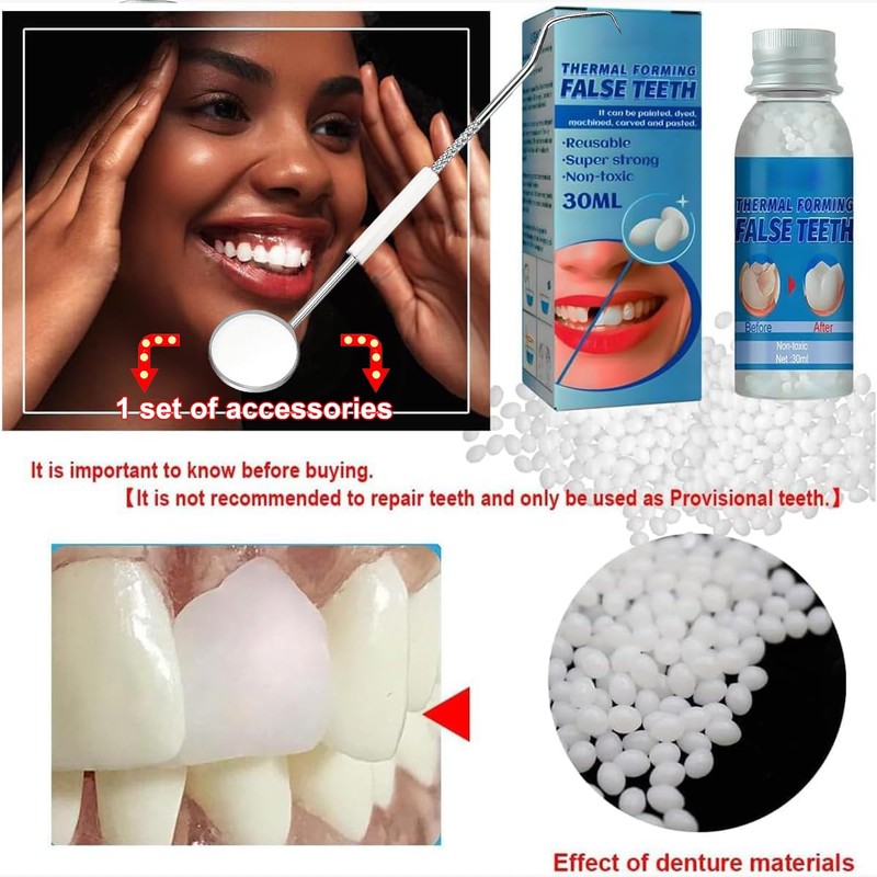 Tooth Provisional Teeth Kit, Provisional Fake Teeth Replacement Kit for