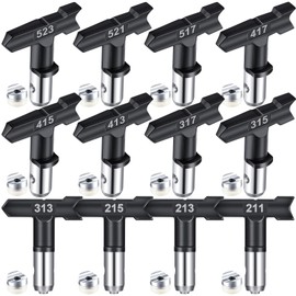 Zhengmy 12 Pcs Airless Paint Sprayer Tips Reversible Spray Tips Nozzles Tip Paint for Airless Spraying Machine(211, 213, 215, 313, 315, 317, 413, 415, 417, 517)