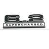 2pcs 6.2 Liter Supercharged Emblems Hood Engine 3D Badge Replacement