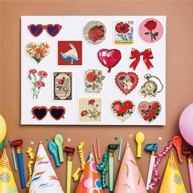 Pack of 50 Red Aesthetics Stickers Car Laptop Phone Guitar Skateboard Motorcycle Bicycle Vintage Aesthetic Stickers Set Vinyl Waterproof Aesthetic Stickers for Teenagers Children Adults