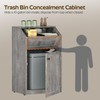YATINEY Trash Cabinet, Freestanding Trash Can Cabinet, Wooden Recycling with