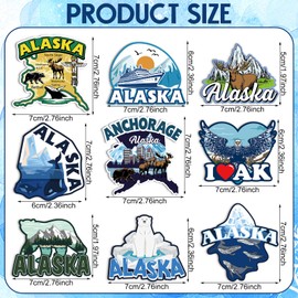 Tellegloww 18 Pcs Alaska Cruise Fridge Magnets Made of Stainless Steel Include Polar Bears, Whales, Moose, Glacier Signs Cultural Travel Decor for Refrigerator, Home, Office