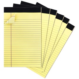 6 Pack A5 Legal Pad, Yellow Lined Paper, Double-Side Printed Refill Pad
