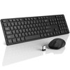 Wireless Keyboard and Mouse, WisFox 2.4GHz Full-Size Silent with Numeric