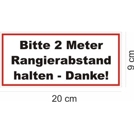 easydruck24de Sticker Please Keep 2 Metres Manoeuvring Distance – Thank You! 20 x 9 cm Caution Warning – Car Trailer Truck Freight Delivery Van Vehicle – Hin_078