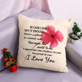 Aconesong in Case I Don't Say It Enough Gifts for Her Him Decoration Couple Pillow Cover Throw Pillow Cover Gift for Couple Girlfriend Boyfriend Wife Husband Cushion Case 18 x 18 (in Case)
