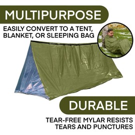 Soild Gears Outdoors Tent Emergency Survival Shelter – 1 Person Emergency Tent – Use As Survival Tent, Emergency Shelter, Tube Tent, Survival Tarp (Green)