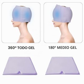 Gorro para Migraña, Gorro de 180° Half Gel para Relajación, Morado