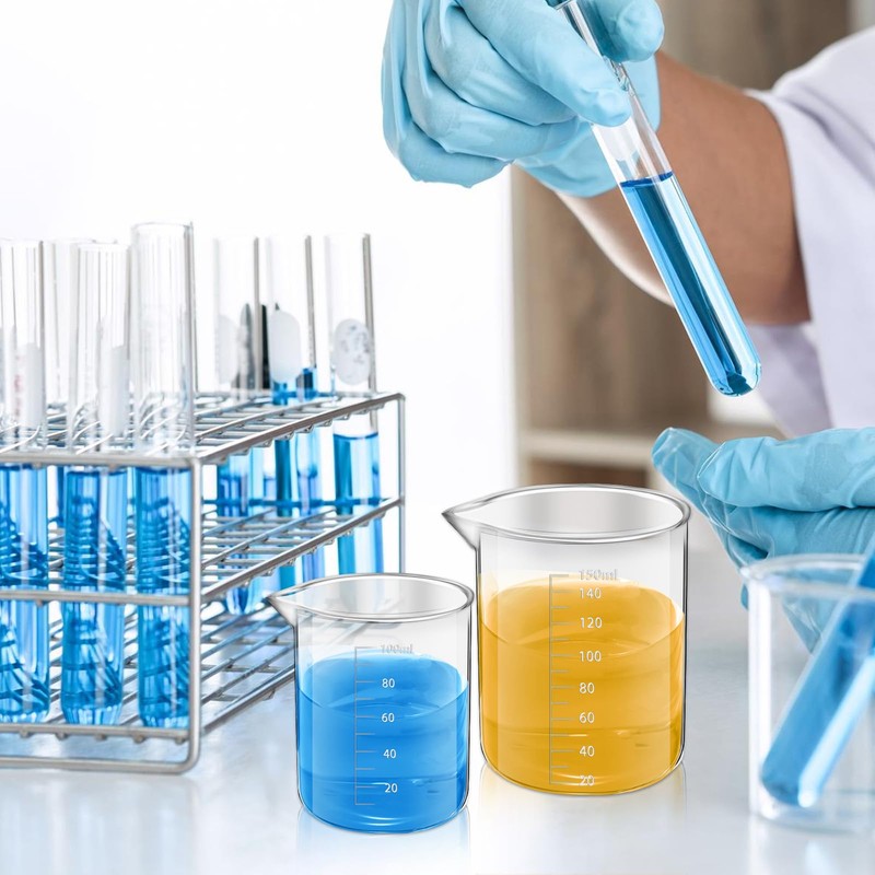 LXUEJIE 6 Pcs Plastic Graduated Beaker, 6 Sizes Transparent PP