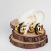 JeanBeau Two Tone Gold White Enamel Chunky Hoops Earrings for