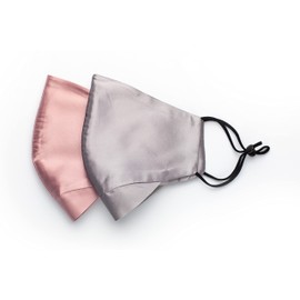 Habac Studio - Pack of 2 100% Mulberry Silk Face Mask, Reusable Face Mask, Face Masks Washable UK, Masks for Women, Mens Face Mask, Silk Face Covering, Wedding Face Mask