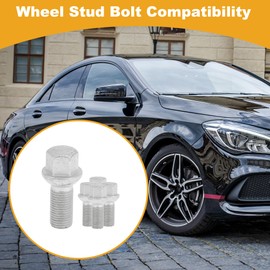 X AUTOHAUX 5 Pcs M14x1.5 Wheel Lug Stud for Benz SLK230 1997 Front Rear Wheel Stud Bolt Set No.A0009904907 Alloy Steel Silver Tone