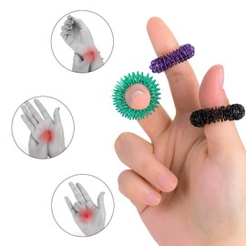 8 Pieces Acupressure Rings-Spiky Sensory Finger Rings Acupuncture Rings Fidget for Silent Stress Reducer and Massager Improves Blood Circulation