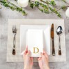 Luxenap Rectangle Gold Letter D White Paper Napkin - Air
