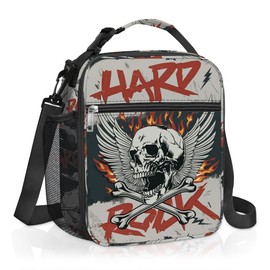 Clastyle Street Graffiti Insulated Kids Lunch Bag Large Thermal Cooler Bag for Boy Picnic School Lunch Box Tote, Skeleton Wing