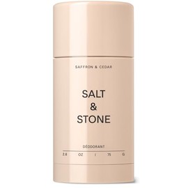 Salt & Stone Desodorante Sin Aluminio | Protección Extrafuerte De 48 Horas Para Mujeres Y Hombres | Elaborado Con Extractos De Algas Marinas, Niacinamida Y Prebióticos (Azafrán Y Cedro)