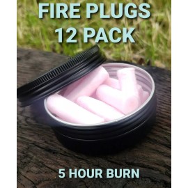 FIRE PLUG FIRE STARTER 12 PACK - WITH TIN - BLACK