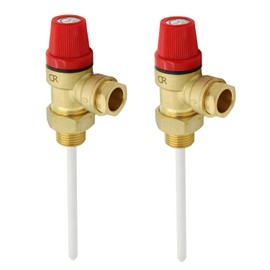 2 x Temperature and Pressure Relief Valve 1/2″ 7 Bar 90°c (Twin Pack)