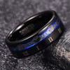 TUNGSTORY Men's Tungsten Ring 8 mm Black and Blue Wedding
