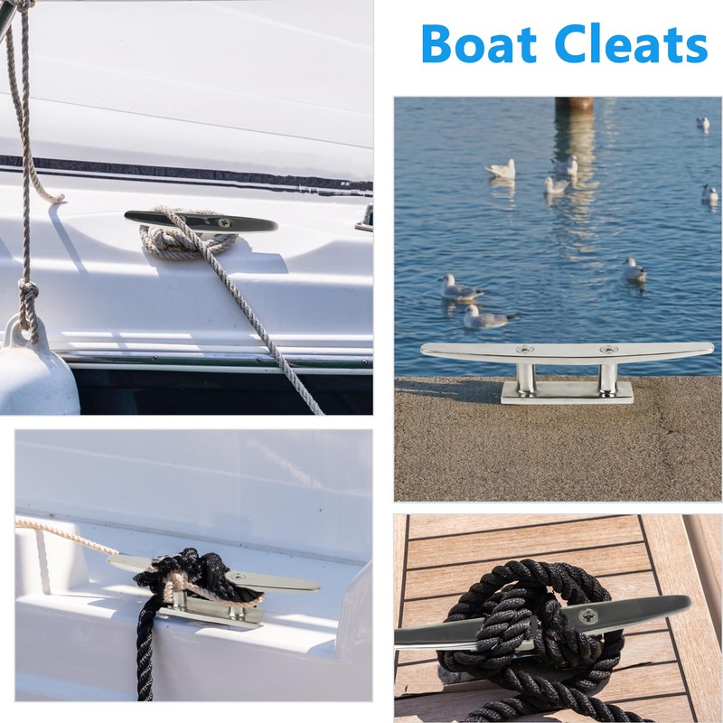 VEITHI 5 inch Boat Cleat Flat Top 4 Pack, 316