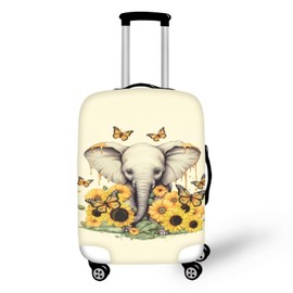 BIGCARJOB Sunflower Elephant Luggage Cover for Travel Auti-Scratch Suitcase Protector Sunflower Suitcase Cover Washable Baggage Cover Travel Luggage Accessories,Fit 18-21 Inch