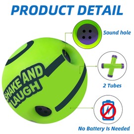 SHAKE AND LAUGH Dog Toys Ball, Interactive Dog Ball, Shaking with Gibbering Sound, for Training & Herding, S, 3.14 in (8 cm)