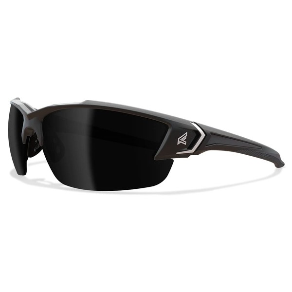 Edge TSDK216-G2 Khor G2 Polarized Wrap-Around Safety Glasses, Anti-Scratch, Non-Slip, UV 400, Military Grade, ANSI/ISEA & MCEPS Compliant, 5.04" Wide, Black Frame / Smoke Lens
