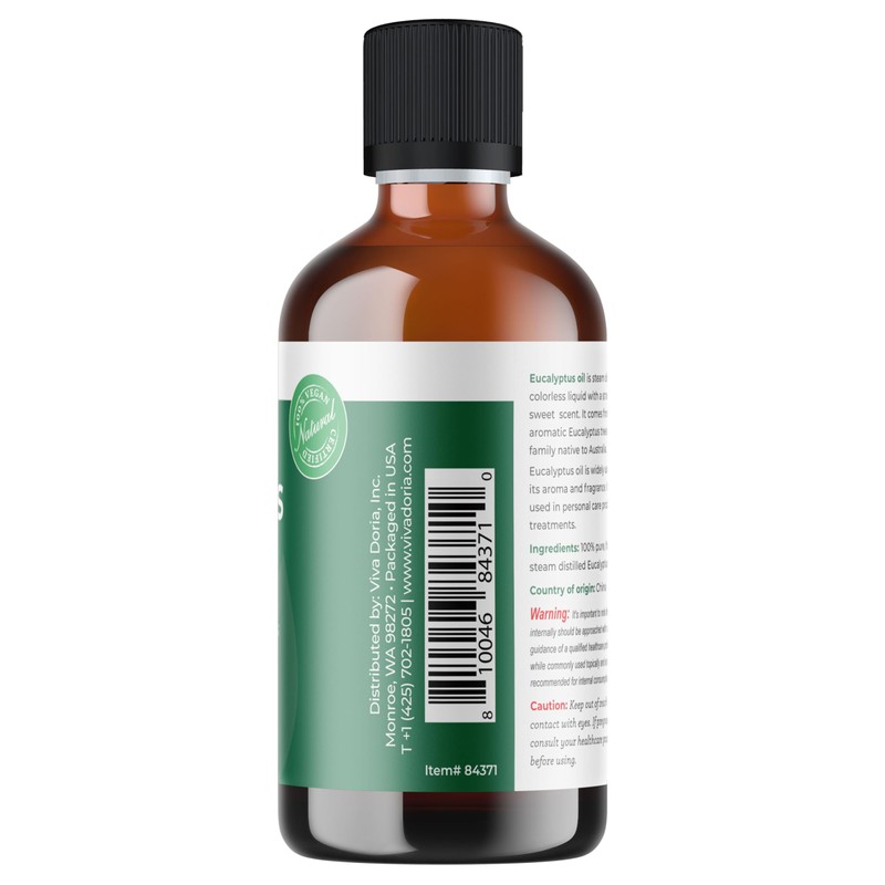Viva Doria Eucalyptus Essential Oil, Food Grade, 118 ml (4