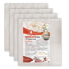 FT Fashion Track Muslin Cloths for Cooking, Cheese Cloths for Straining, Baking and Filtering, 50 x 50 cm, Grade 90 - Lint Free, 100% Unbleached Cotton, Reusable Fabric (Pack of 4)