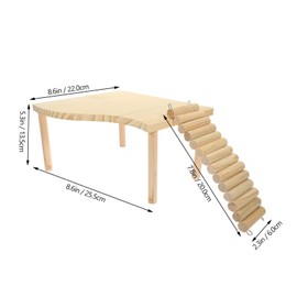Generic 1 Set Funny Rat Plaything Wooden Hamster Platform with Ladder for Chinchilla Durable and Bite Resistant for Pet Cage Accessory for Hamsters and Birds