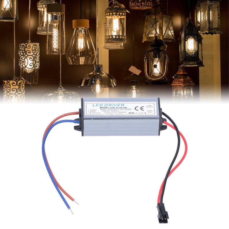 12‑18X1W 300mA LED Driver AC95‑265V/DC36‑63V Waterproof LED Power Driver for