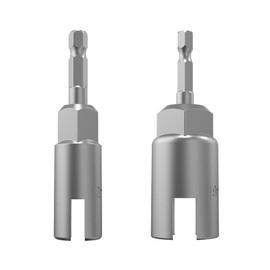 (2 Pack 2 Size 12mm,19mm) hex shank nut driver power wing nut drill bit socket tool drive kit, slotted wing nut drill sleeve wrench wrench kit, panel nut screw eye C-shaped hook bolt