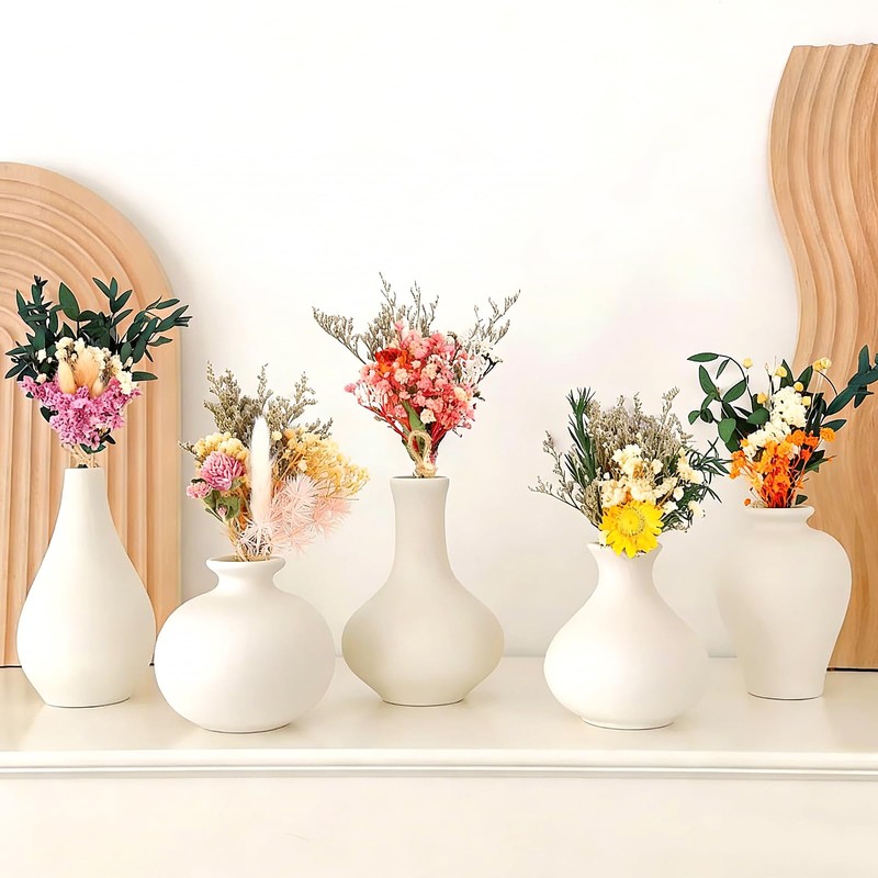 Larber 12PCS Mini Dried Flower Bouquet Dried Wildflowers Dried Flowers