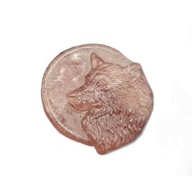 Strawberry Quartz Wolf Carving Red Crystal Wolf Dog 40MM Crystal Gemstone