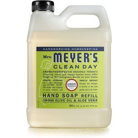 Mrs. Meyer's Clean Day Liquid Hand Soap Refill, Cruelty Free and Biodegradable Hand Wash Made with Essential Oils, Lemon Verbena Scent, 33 oz
