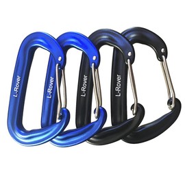 L-Rover Carabiner,12KN Lightweight Heavy Duty Carabiner Clips,Aluminium Wiregate Caribeaners for Hammocks,Camping, Key Chains, Outdoor and Gym etc,Hiking & Utility