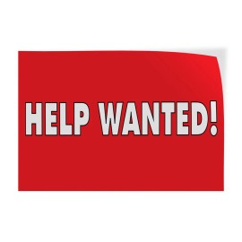 genetic/unbranded Decal Stickers Help Wanted! Outdoor Advertising Printing B Store Sign Label - 20x14inches